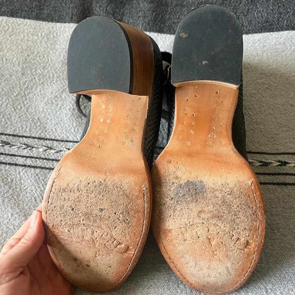 Freebird by Steven Black Faux-Snakeskin Ankle Wrap Block Heels - Picture 8 of 8